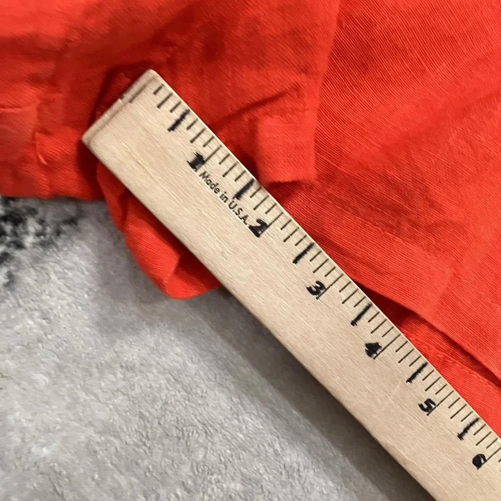 Zara Red Orange Linen Romper Womens Small V Neck Open Back Elastic Waist